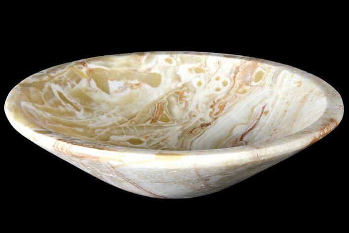 Decorative, Carved Brown Calcite Bowl - Morocco #119356